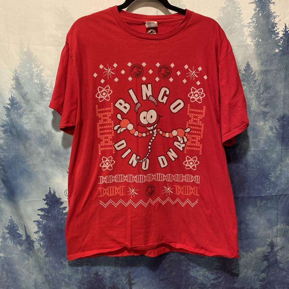 Rare Christmas Jurassic Park Bingo Dino Dna Licensed Adult T-Shirt‎ XL